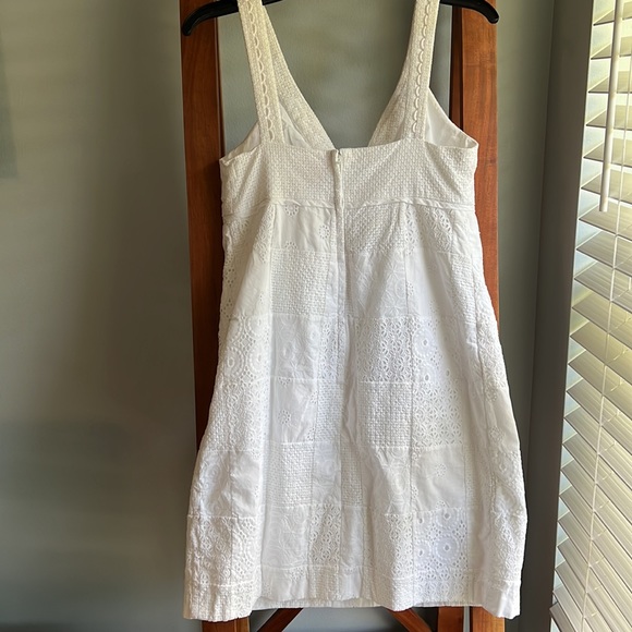 Lilly Pulitzer White Patchwork Eyelet Sleeveless Dress Sz 8 - Picture 6 of 13